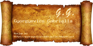 Gyorgyevics Gabriella névjegykártya